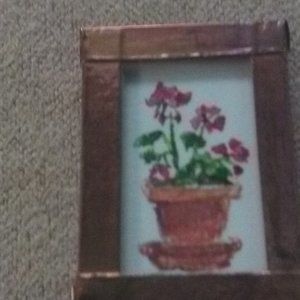 Handpainted Flowers in a Pot Pin